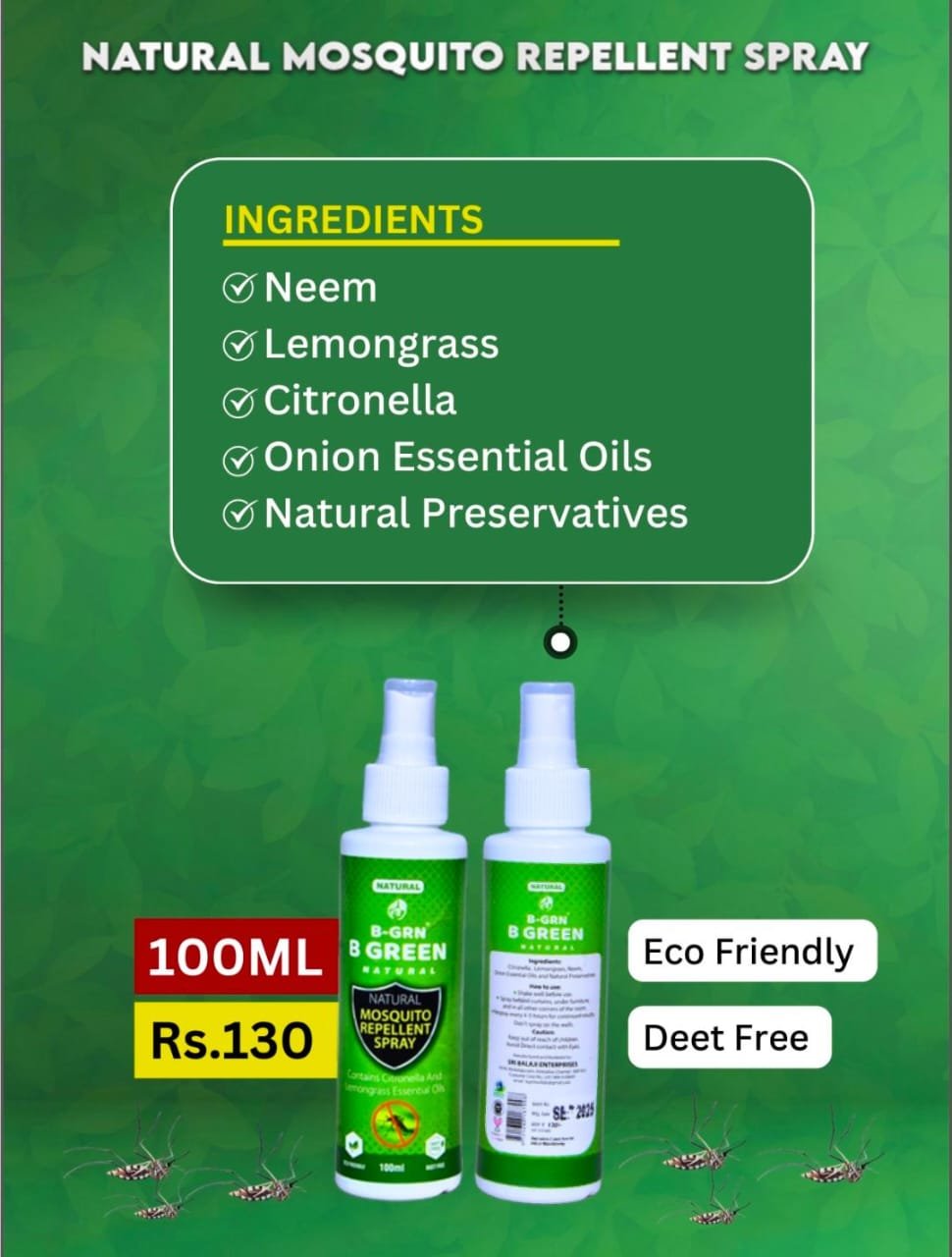 Natural Mosquito Repellent Spray